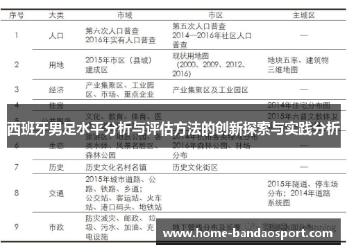 西班牙男足水平分析与评估方法的创新探索与实践分析